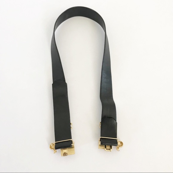 Vintage Mimi Di N Poodle Gold Buckle Leather Belt - Picture 5 of 8